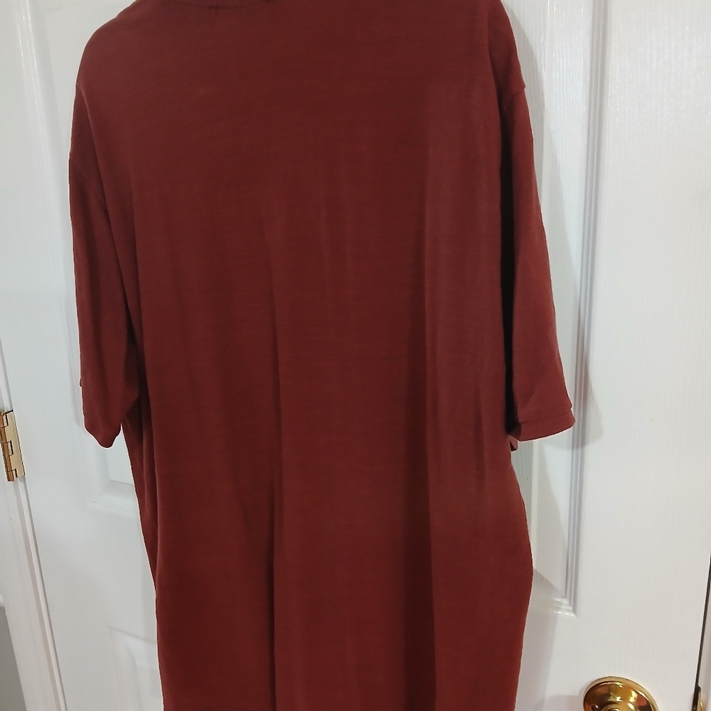 Men's Maroon ROWN Polo Shirt Preppy Streetwear Organic Cotton XL Basic Casual - Picture 7 of 7